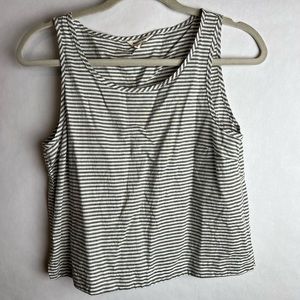 Bridge and Burn linen grey striped boxy tank